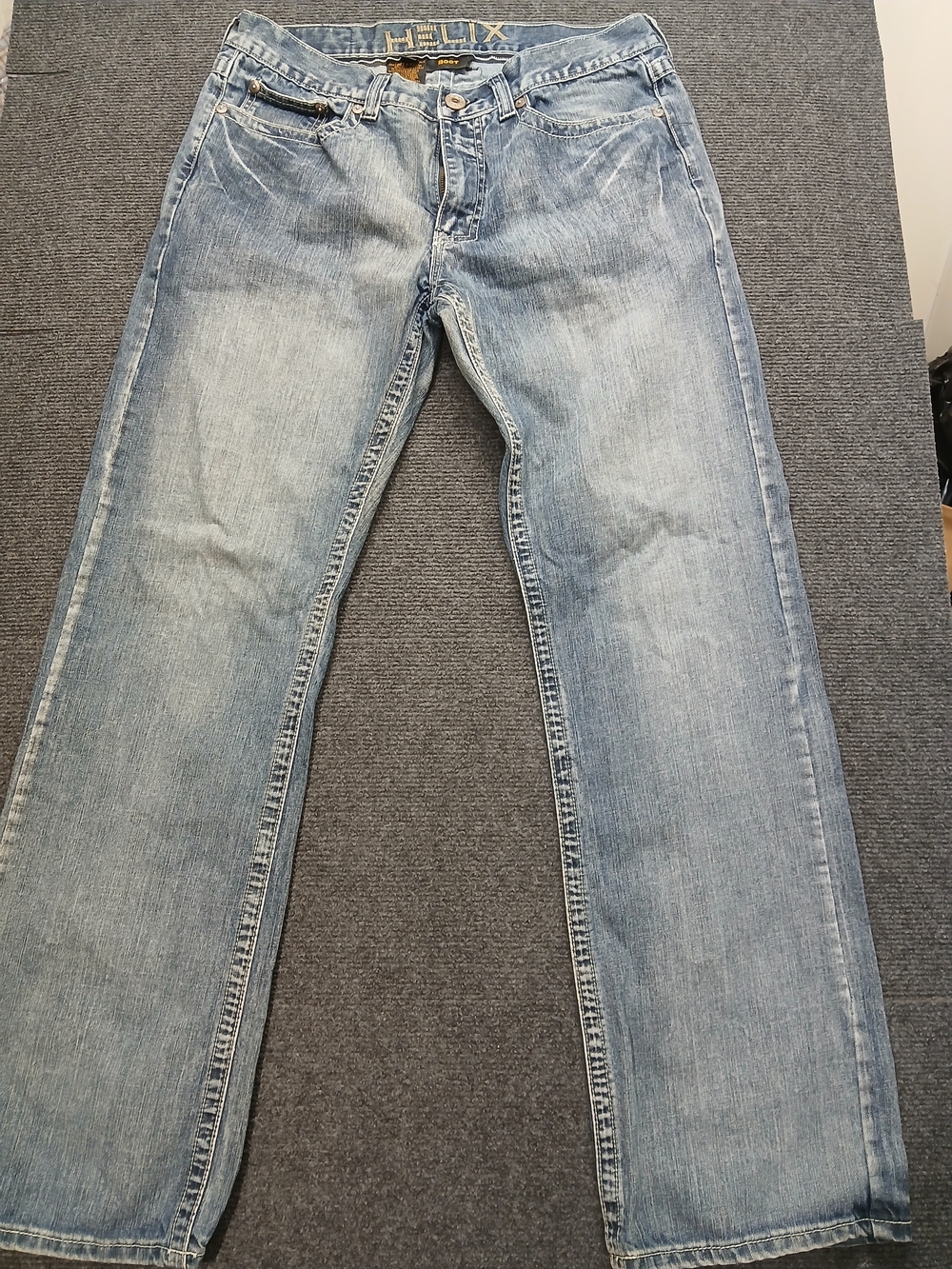 Helix Men's Light Blue Straight Leg Bootcut Jeans Sz 34/34